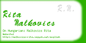 rita malkovics business card